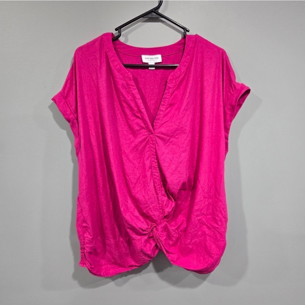 🐢 Marc New York Pink Linen Top XL